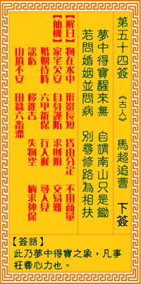 观音灵签第54签词