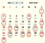 2025��11�����м��� 2025��11�³��лƵ����� �ʺ�2025��11�³��еĺ�����